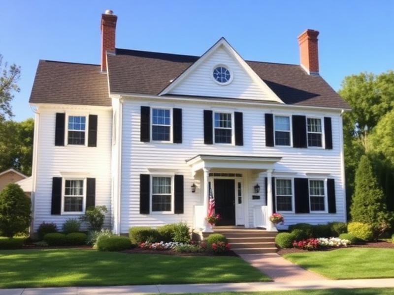 Classic two-story colonial-style house in NY